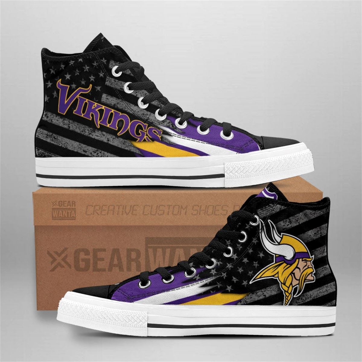 Vikings High Top Custom Flag Sneakers