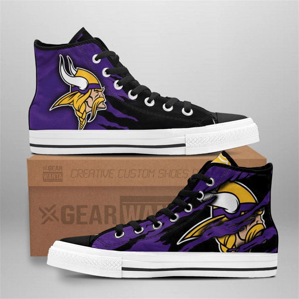 Vikings High Top Custom Shoes For Football Lovers