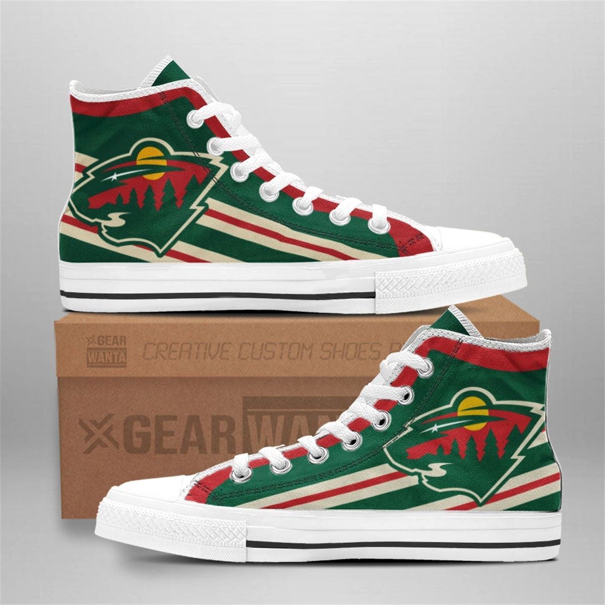 Wild High Top Custom Sneakers Minnesota Wild