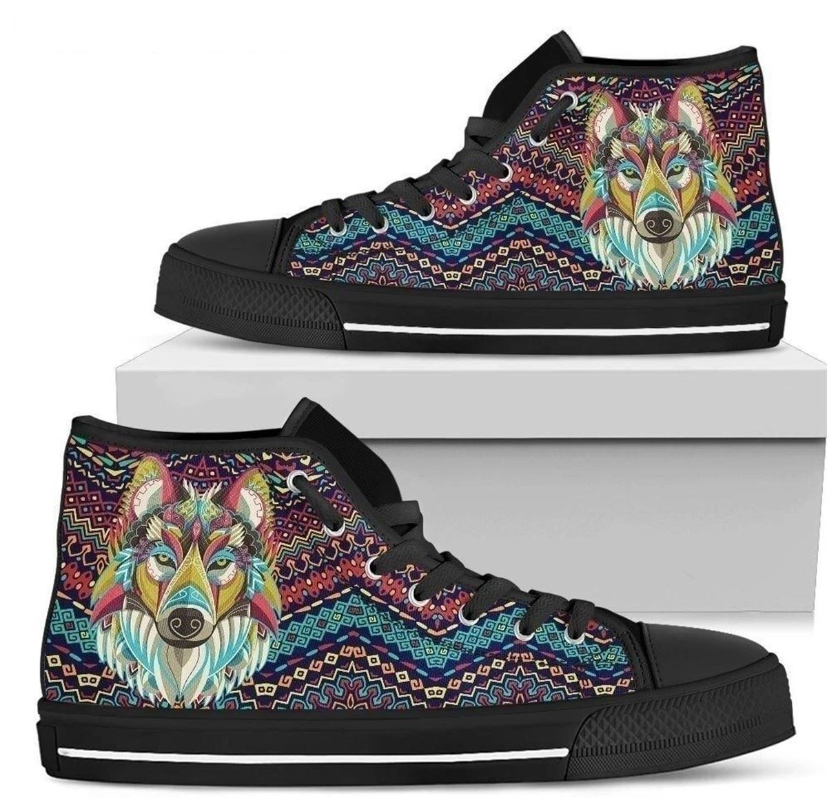 Women’s High Top Shoes Wolf Native Gift Idea