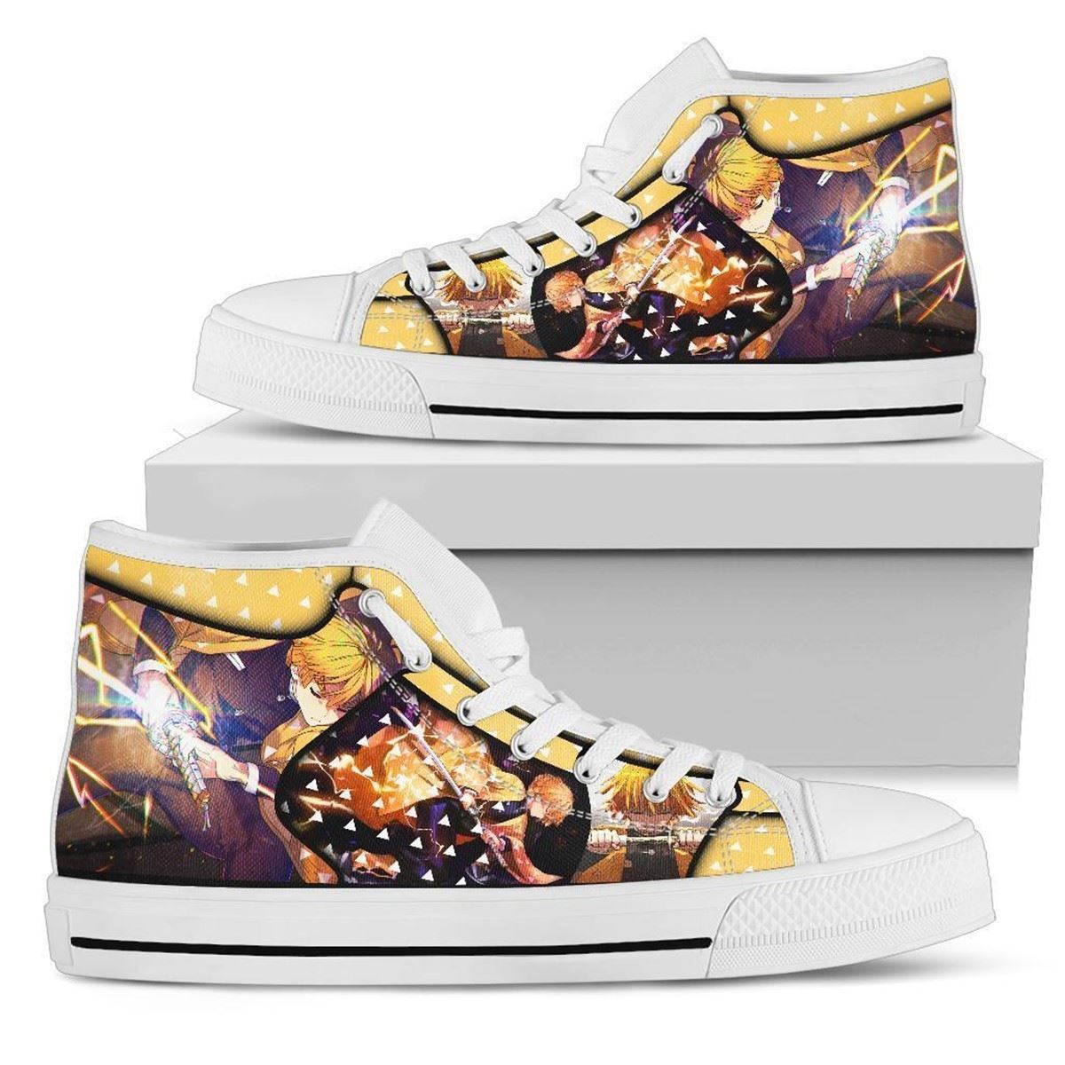 Zenitsu Demon Slayer Anime High Top Shoes