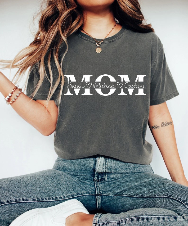 Mom Shirt Custom Mama Tee with Children’s Names