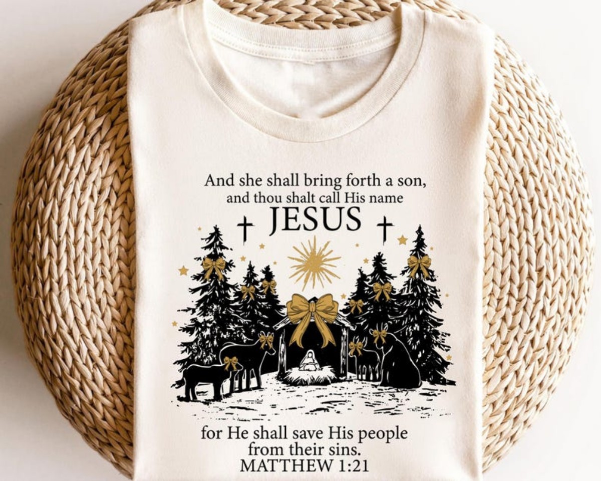 Christmas Sweatshirt Celebrate the Son’s Birth in Boho Christian Style