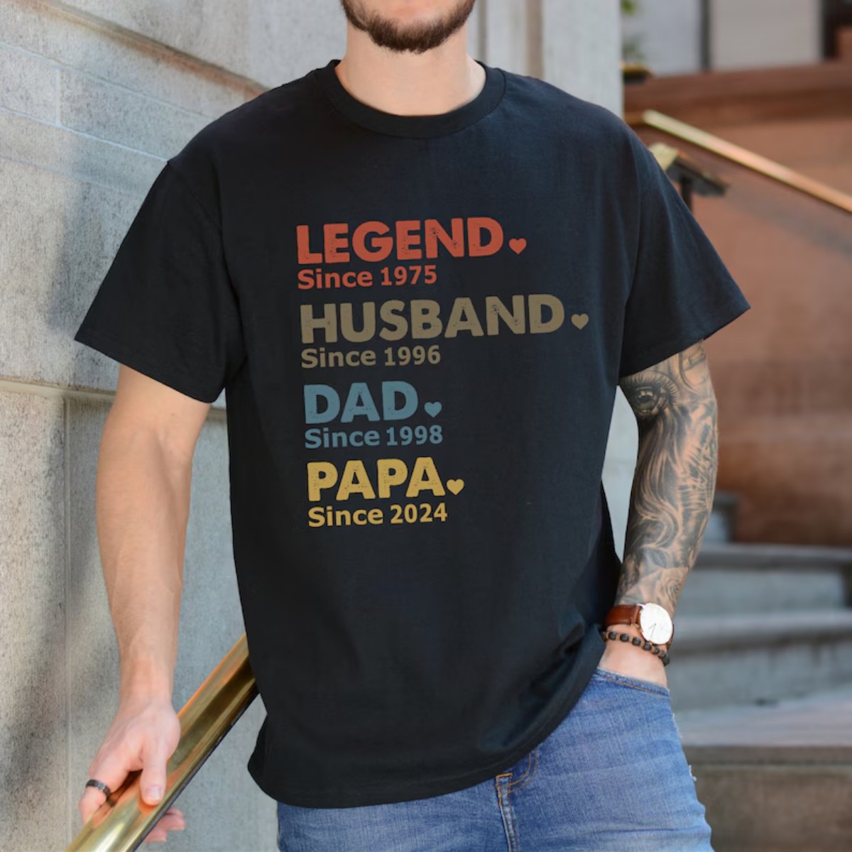 Custom Dad Shirt Personalized Papa Tee for Father’s Day