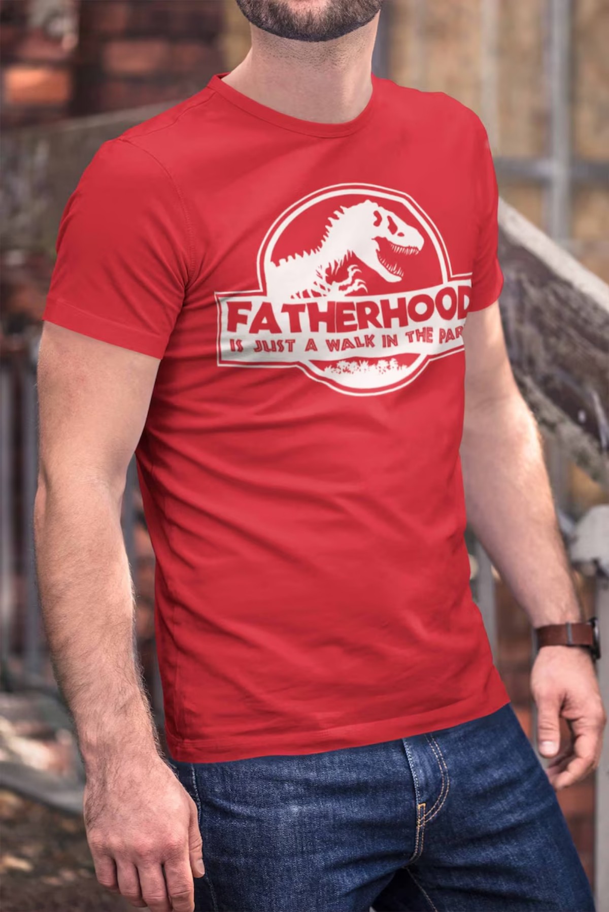 Dad T Shirt  Funny Father’s Day Gift  Walk in the Park with Dinosaurs