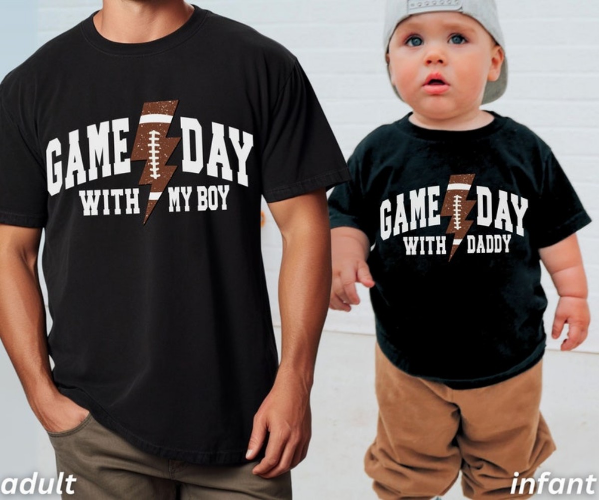 Father-Son Football Shirts Season’s Best for Dad and Mini Quarterback