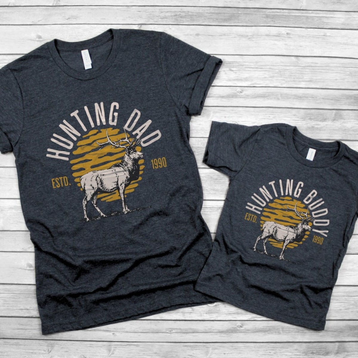 Hunting Father Son Shirts  Fathers Day Matching Dad Son Elk Hunting Tees