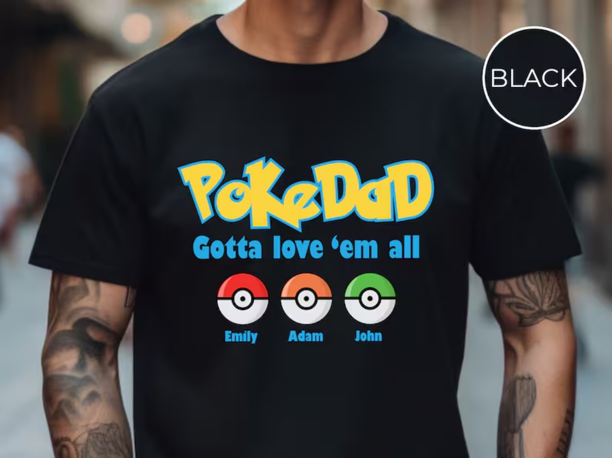 Pokedad Shirt Custom Dad Shirt for Men, Perfect Father’s Day Gift