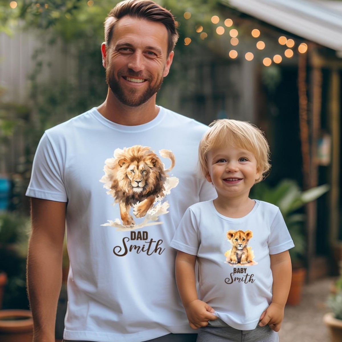 Unique Custom Name Lion Shirt  Perfect Father’s Day Matching Tee