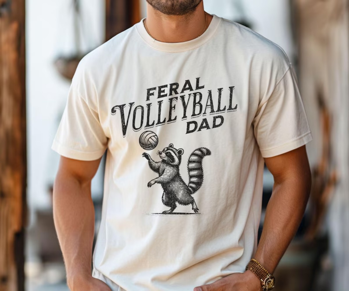 Volleyball Dad Retro Raccoon Gift for the Ultimate Volleyball Enthusiast