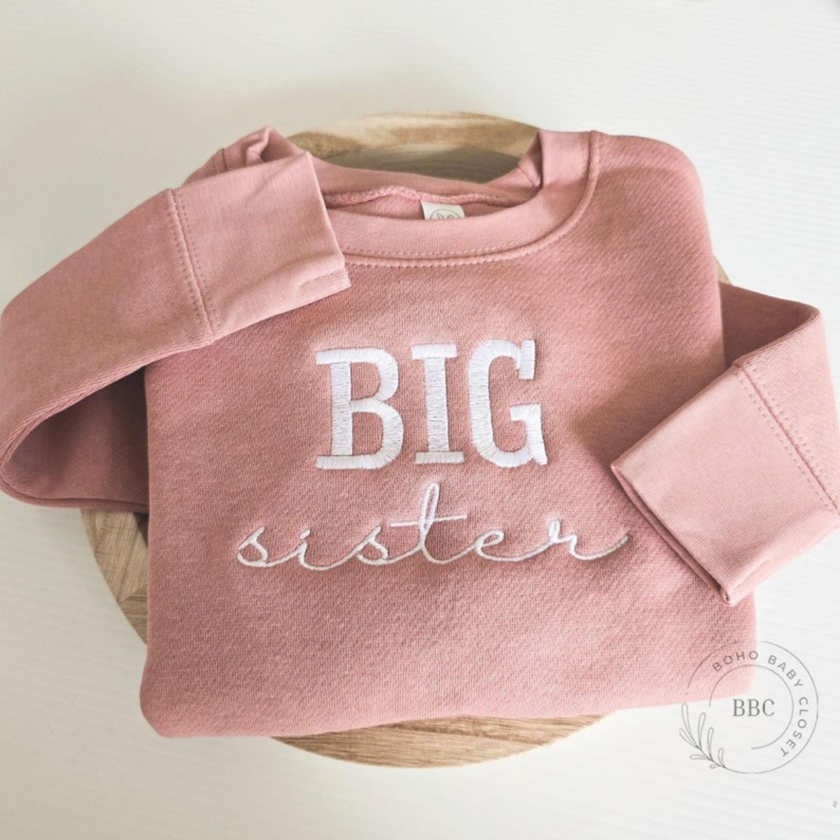 Big Sister Sweatshirt Embroidered Toddler Announcement Sweatshirt