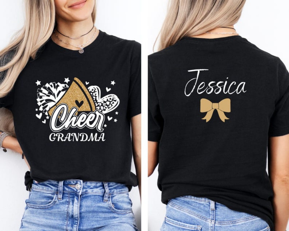 Cheer Shirt Custom Glitter Tee for Cheer Mimi, Aunt, or Sister