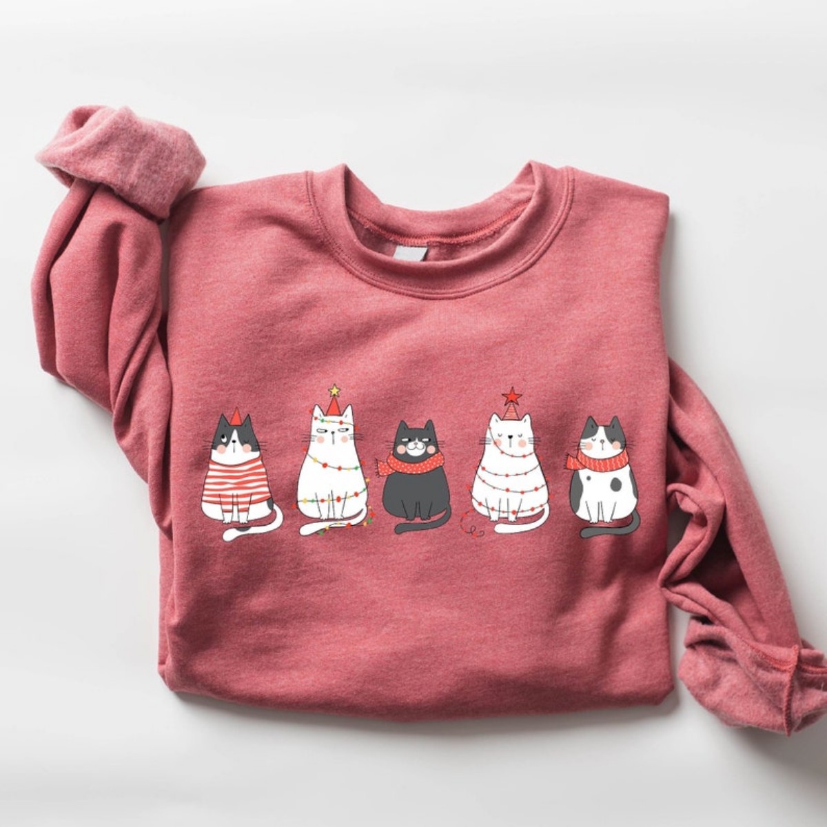 Cat Christmas Sweatshirt Perfect Gift for Cat Lovers