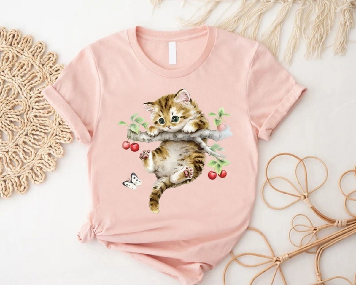 Cat Shirt Kitten Tshirt, Meow Shirt, Cat Lover Gift