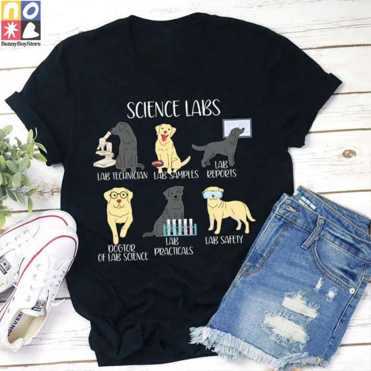 Labrador Retriever Science Teacher Vintage Dog Shirt