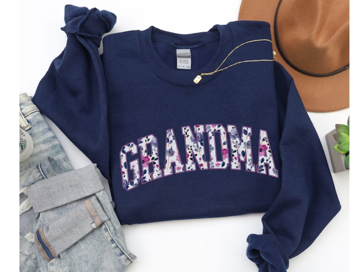 Cozy Grandma Sweatshirt Floral Design, Crewneck Comfort