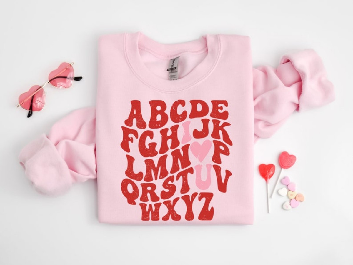 Teacher Valentine Shirt Express Your Love with the Alphabet