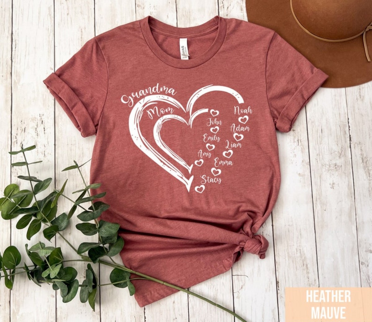 Unique Grandma Shirt Personalized with Grandkids’ Names, Perfect for Mother’s Day