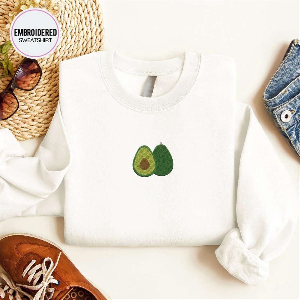 Avocado Embroidered Crewneck Sweatshirt