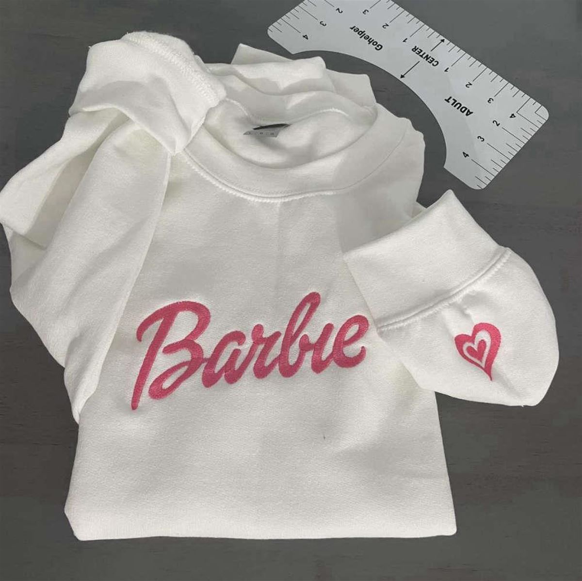 Barbie Heart Embroidered Sweatshirt