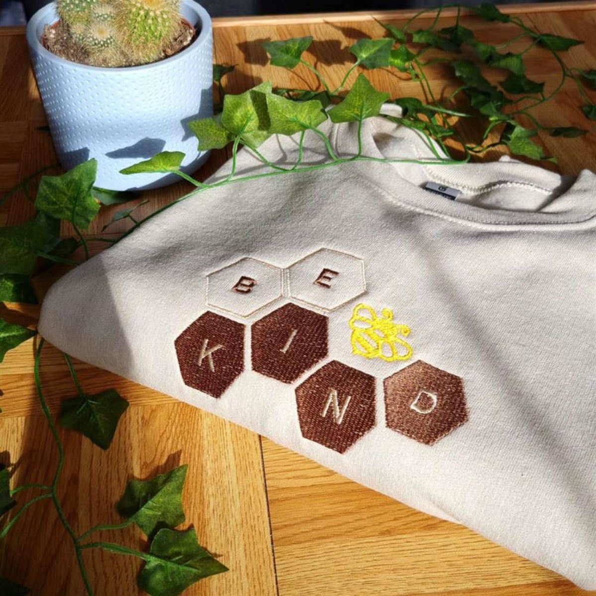 Bee Kind Embroidered Crewneck Sweatshirt