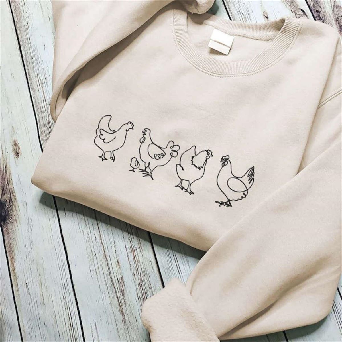 Chicken Embroidered Crewneck Sweatshirt