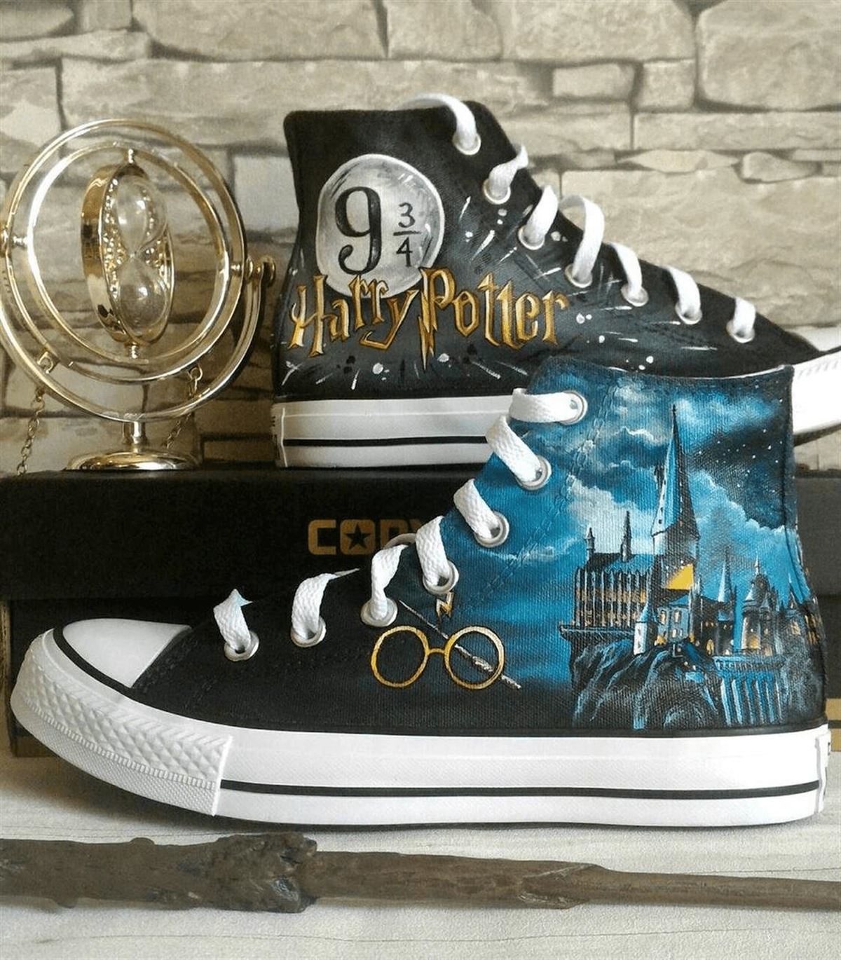 9 3/4 Vans High Top Shoes Best Gift For Fan Harry Potter