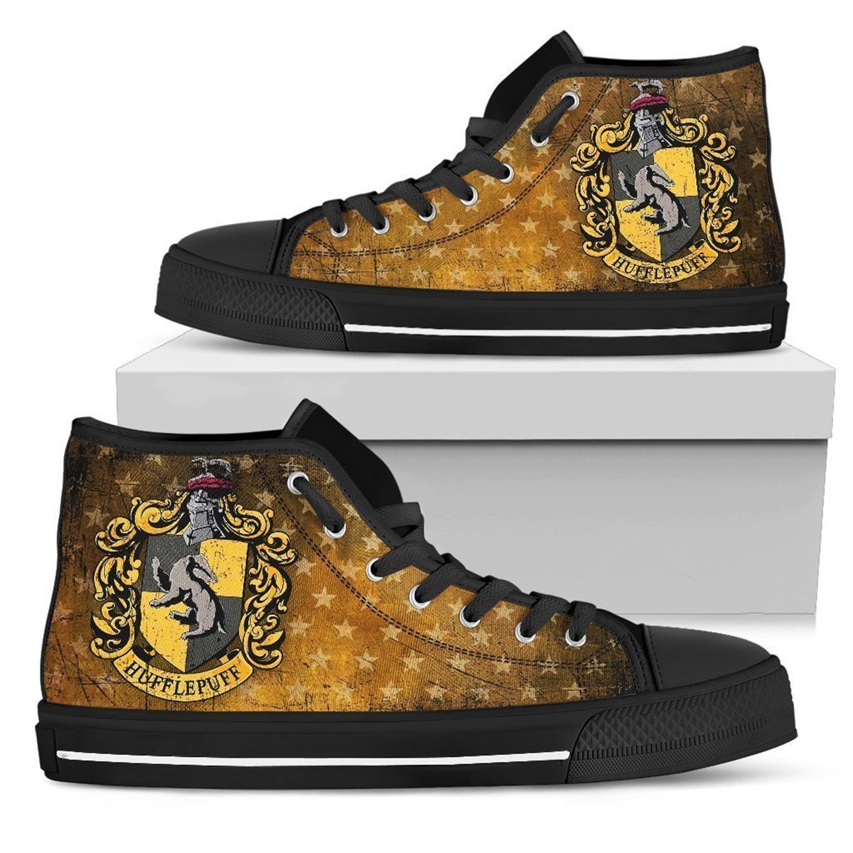 Hufflepuff Vans High Top Shoes Gift For Fan Harry Potter